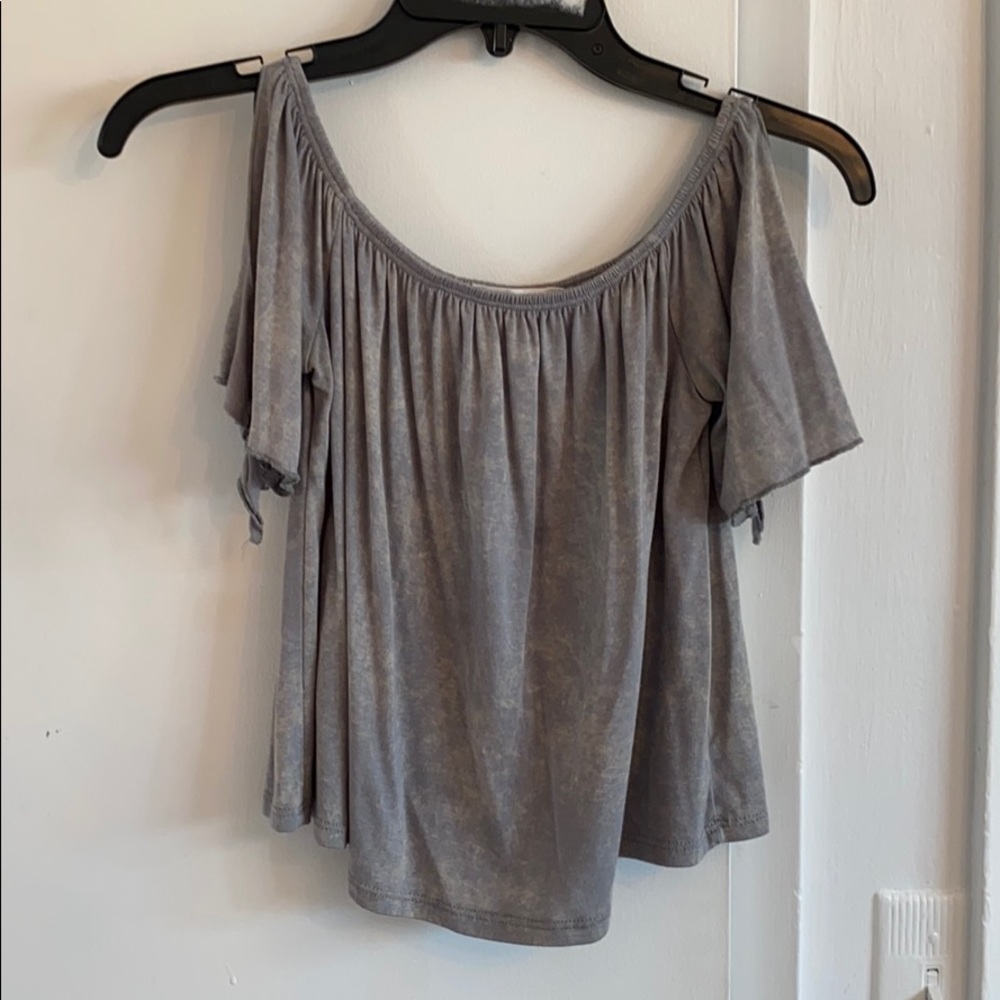 Grey off the shoulder top